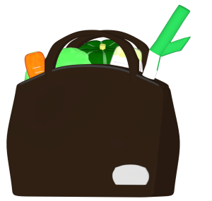 食品が入ったエコバッグのイラスト