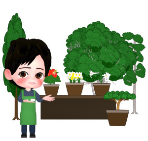 園芸店の店員のイラスト