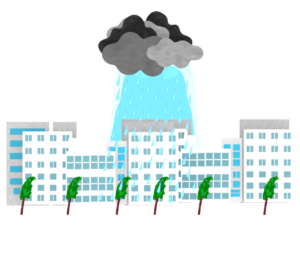 ゲリラ豪雨のイラスト