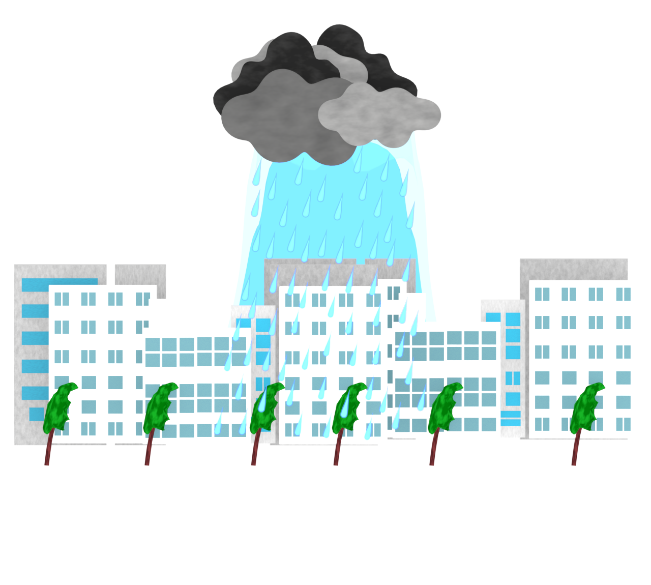 ゲリラ豪雨のイラスト