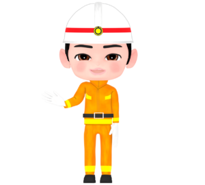 案内をする救急隊のイラスト