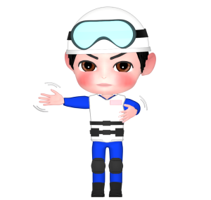 案内する災害医療隊員のイラスト