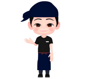 案内をする居酒屋の店員のイラスト
