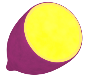 半分のサツマイモのイラスト