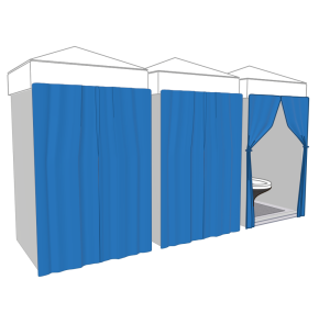 使用中のマンホールトイレのイラスト