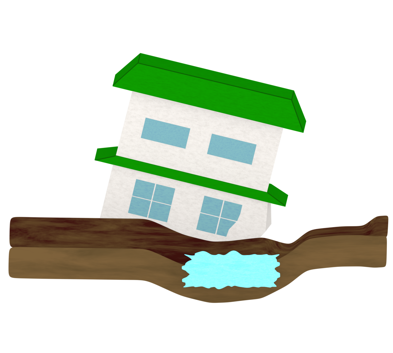 地盤沈下のイラスト