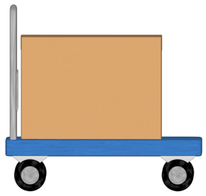 荷物を乗せる台車のイラスト