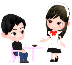 メイド喫茶のイラスト