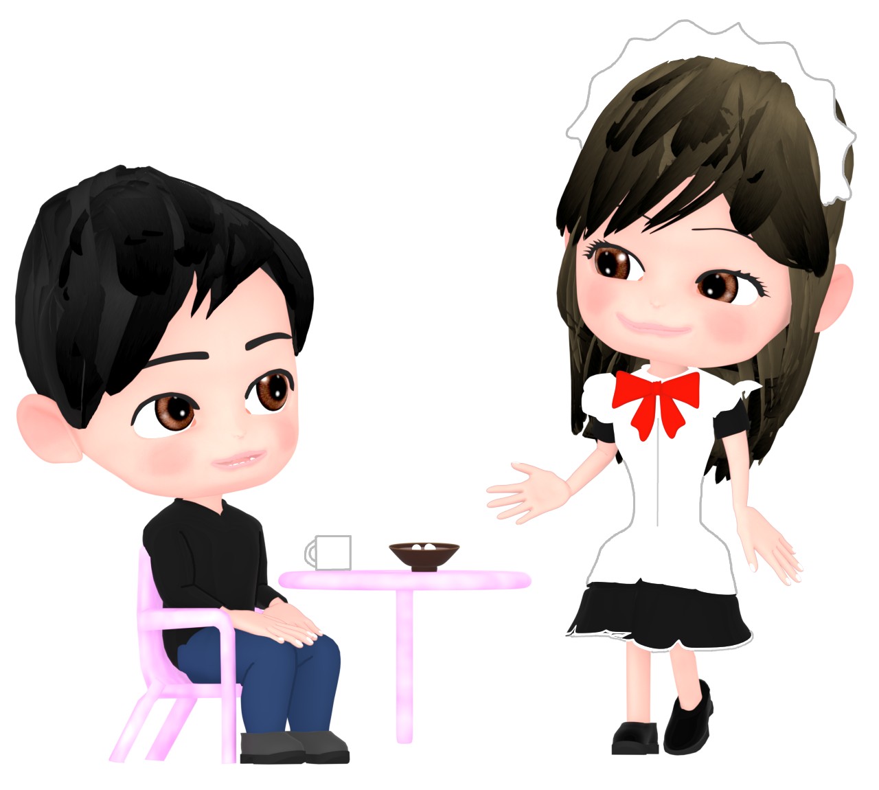 メイド喫茶のイラスト