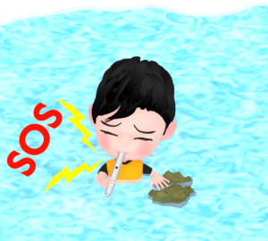 救助笛を吹く人のイラスト