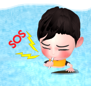 救助笛を吹く人のイラスト