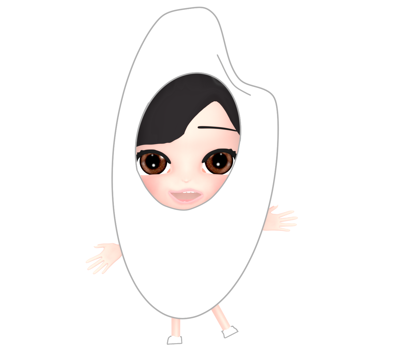 お米の着ぐるみのイラスト