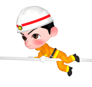 ロープで訓練するレスキュー隊のイラスト