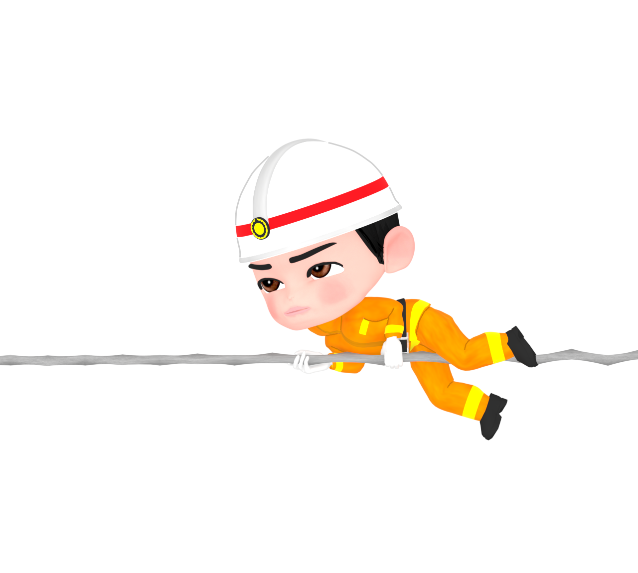 ロープで訓練をするレスキュー隊のイラスト