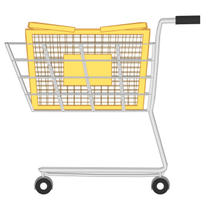 ショッピングカートと買い物かごのイラスト