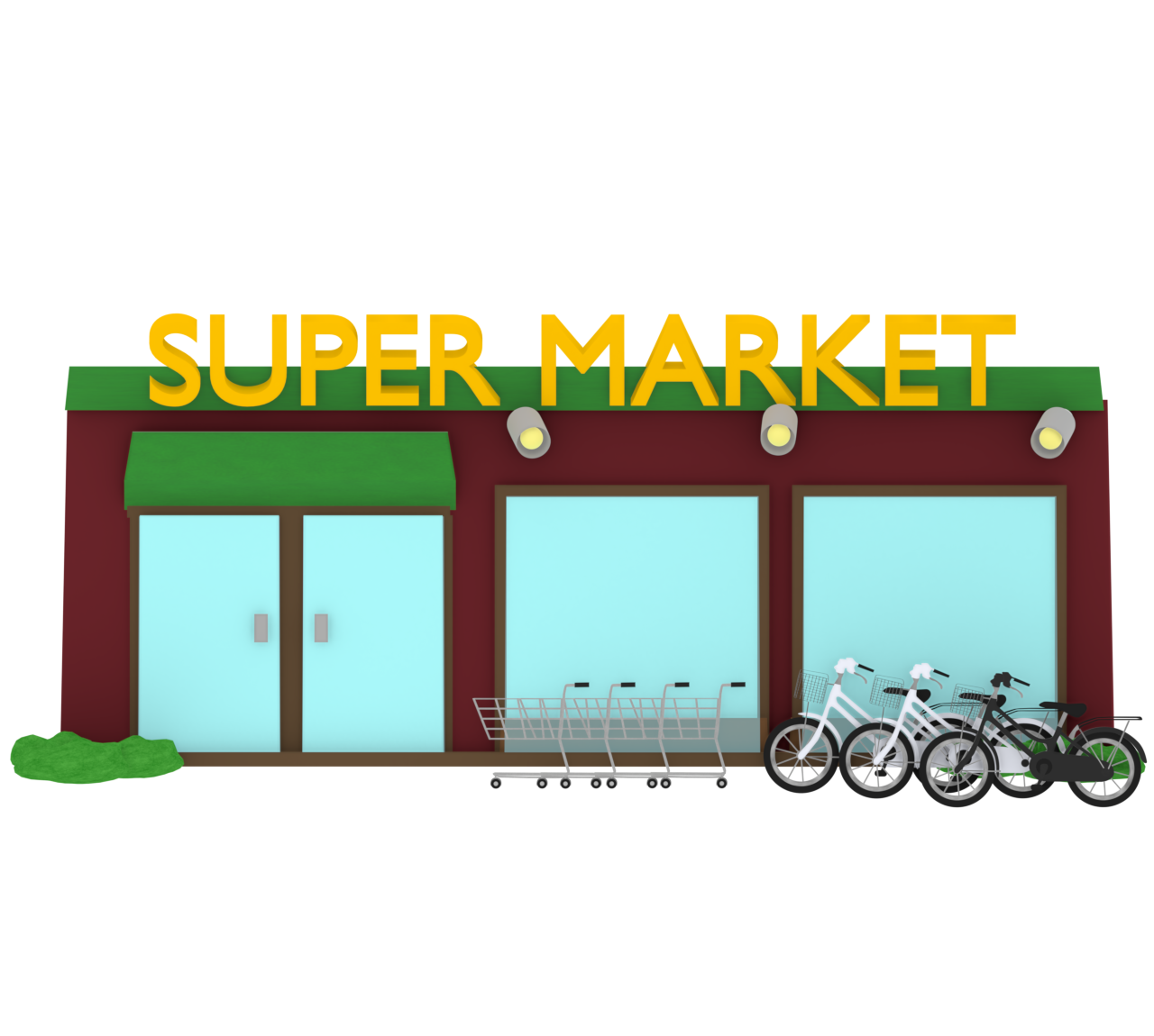 スーパーマーケットの外観のイラスト