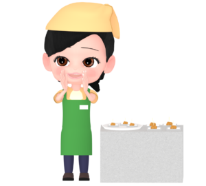 スーパーマーケットの試食販売員のイラスト