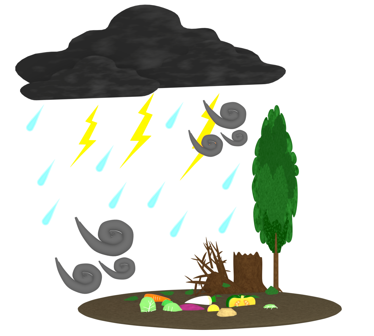 野菜不作のイラスト
