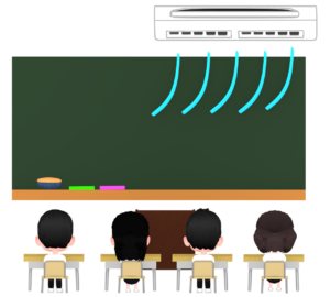 冷房が効いた教室のイラスト
