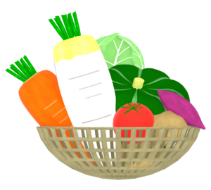かごに入った野菜のイラスト