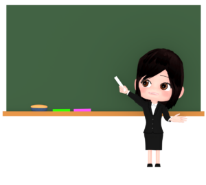 黒板と先生のイラスト