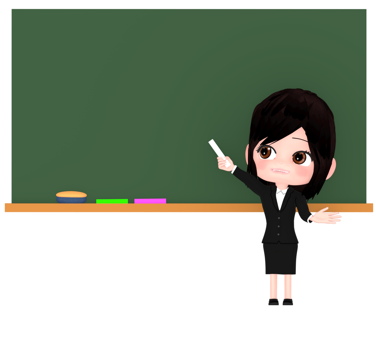 黒板と先生のイラスト