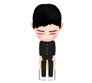 礼をする男子生徒のイラスト