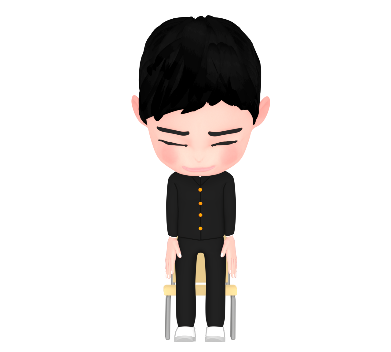 礼をする男子生徒のイラスト