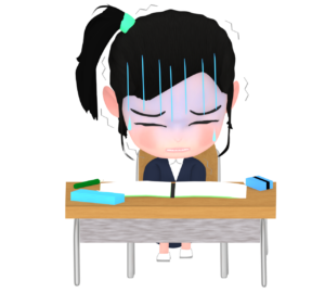 授業中にお腹が痛くなるイラスト
