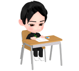 教室で勉強をする生徒のイラスト