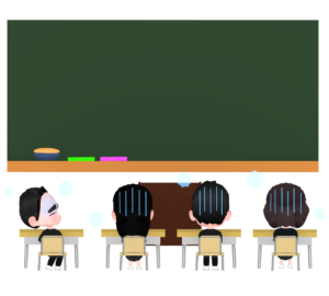 寒い教室のイラスト