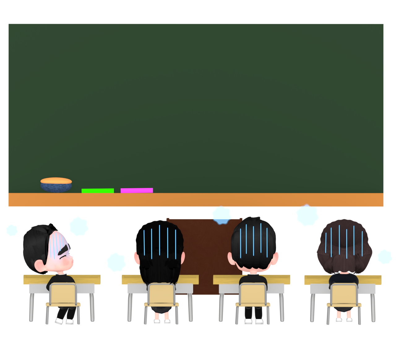 寒い教室のイラスト