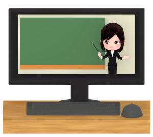 遠隔授業のイラスト
