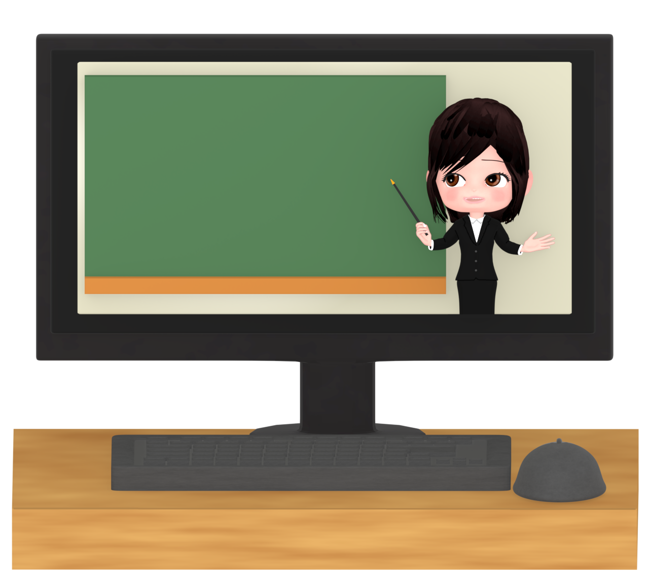 遠隔授業のイラスト