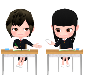 授業中に手紙を回す生徒のイラスト