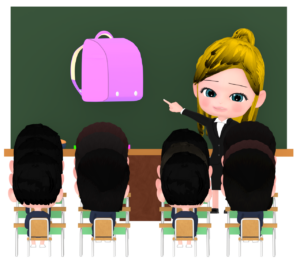 英会話を学ぶ授業のイラスト
