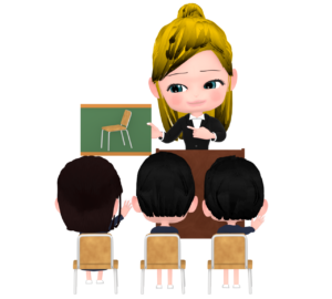 英語を教える外国人の先生のイラスト