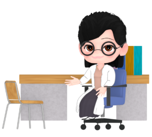 保健室にいる養護教諭のイラスト