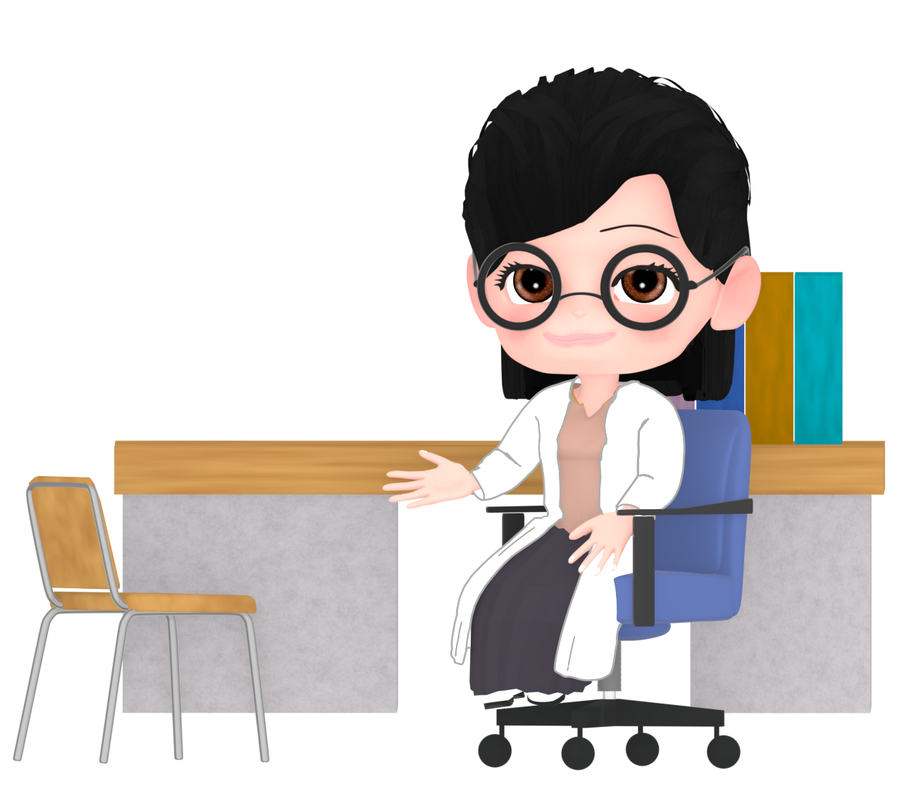 保健室にいる養護教諭のイラスト