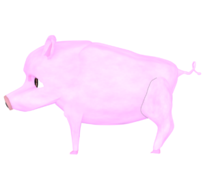横から見たブタのイラスト