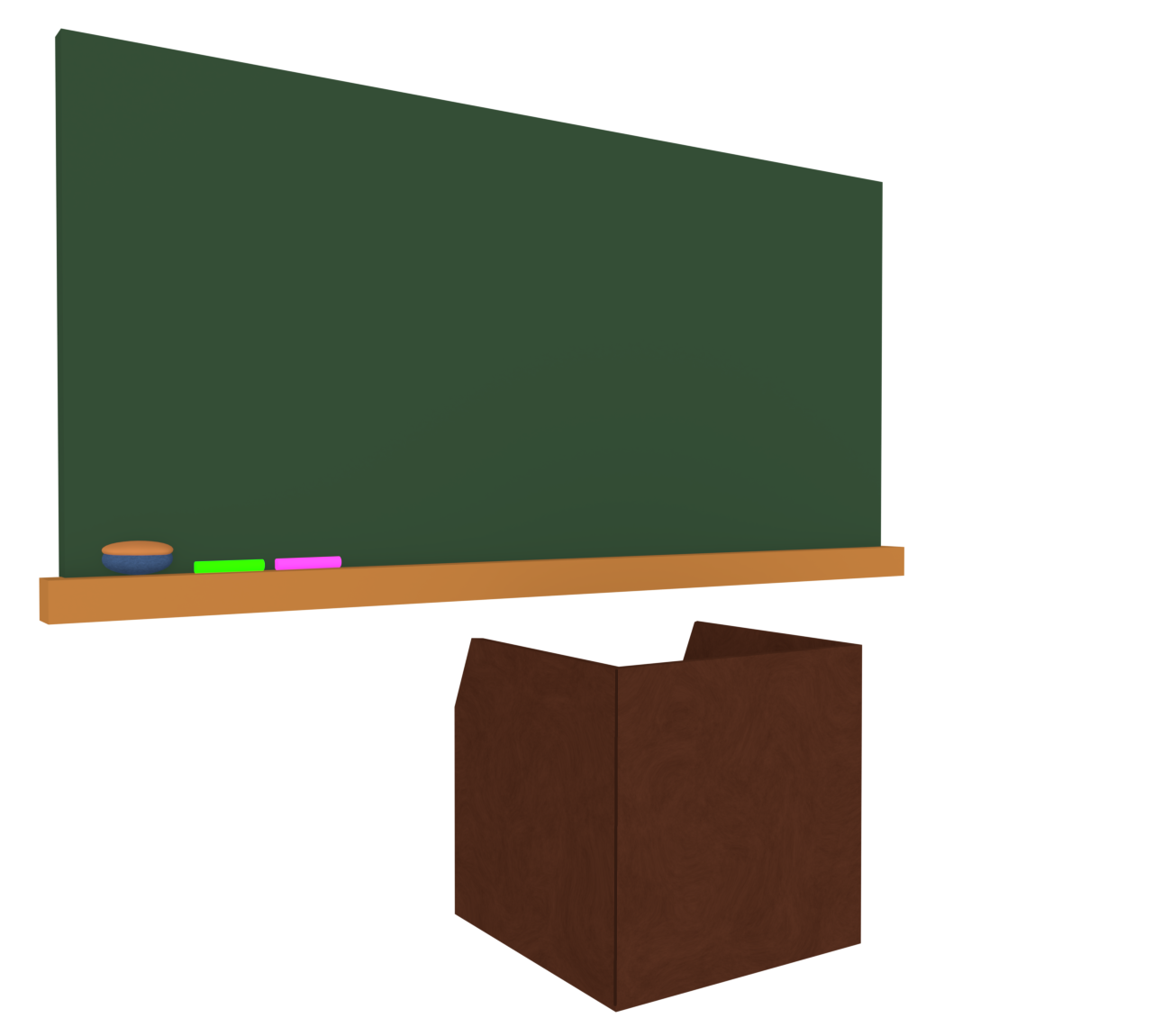 教卓と黒板のイラスト
