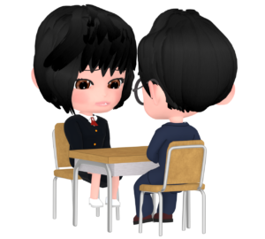 男性の先生に相談をする女子生徒のイラスト