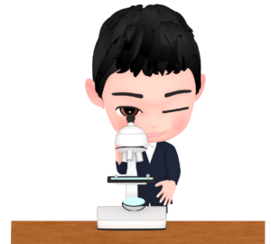 顕微鏡を覗く子供のイラスト