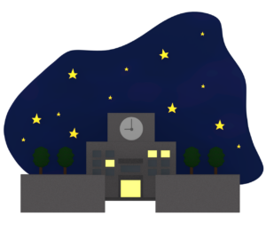 定時制高校のイラスト（夜間学校）