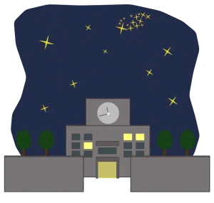 定時制高校のイラスト（夜間学校）