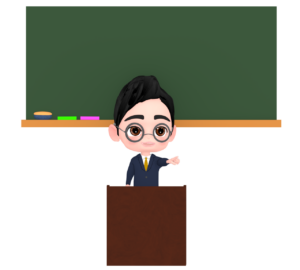 指差す学校の先生のイラスト