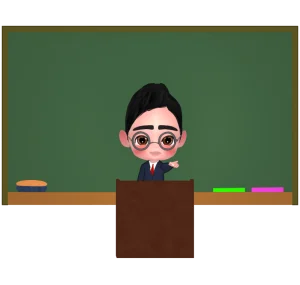 指差す学校の先生のイラスト