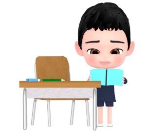 音読をする生徒のイラスト