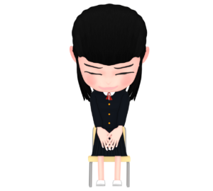 礼をする女子生徒のイラスト