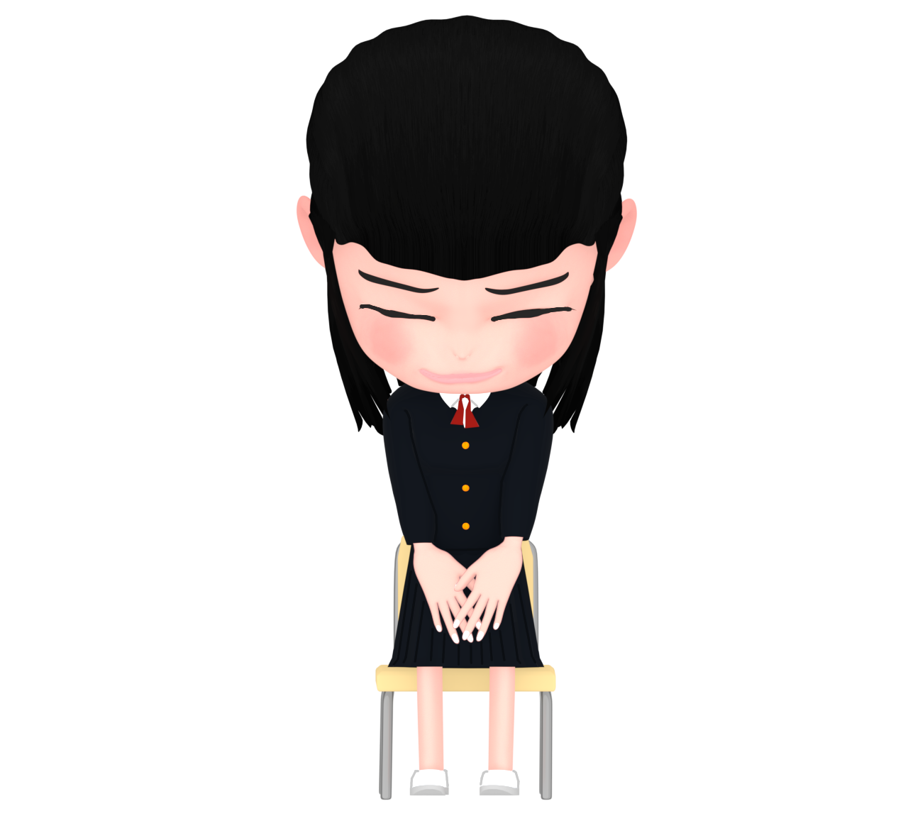 礼をする女子生徒のイラスト